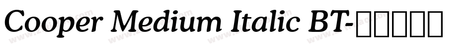Cooper Medium Italic BT字体转换